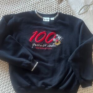 Disney Black Crewneck Sweater with Red and White Design